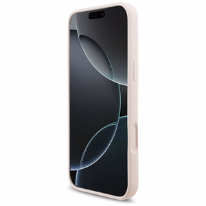 rozā Guess Silicone Script Metal Logo MagSafe vāciņš modeļiem Iphone 18 Pro Max / iPhone 17 Pro Max