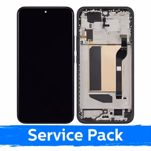 Ar Xiaomi Redmi Note 15 Pro+ 5G saderīgs LCD displejs ar rāmi / melns / (servisa komplekts)