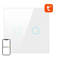 Smart Light Switch WiFi Avatto TS02-EU-W2 2 Way TUYA (balts)