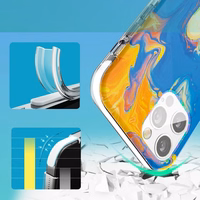 Kingxbar Watercolor Series krāsains viedtālruņa apvalks iPhone 12 Pro Max dzeltena-zila