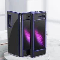 Plating apvalks cietais apvalks ar elektroplāksnes rāmi Samsung Galaxy Fold zils