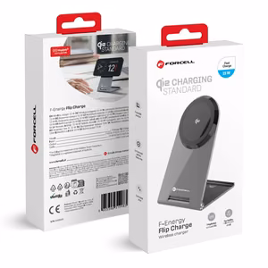 Беспроводное зарядное устройство Forcell F-Energy Flip Charge USB C Qi2 15W совместимо с MagSafe серебряный 0INT