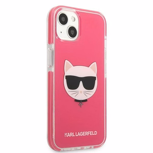 Karl Lagerfeld Choupette Galvas viedtālruņa apvalks iPhone 13 - fuksija