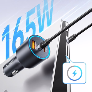 Orico HyperDrive 165W USB-A + 2x USB-C auto lādētājs - melns