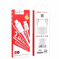 Kabelis USB A uz Lightning Hoco 2,4A 1 m X88 balts