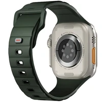 UNIQ siksniņa Stride Apple Watch Series 1/2/3/4/5/6/7/8/9/SE/SE2/Ultra/Ultra 2 42/44/45/49mm FKM gumijas tumši zaļš