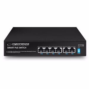Esperanza ENS105 6 portu PoE komutators 10/100 60W
