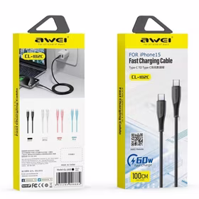 USB kabelis Awei CL-182i USB-C uz Lightning 1.0m, balts