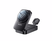 YESIDO INDUCTIVE LĀDĒTĀJS DS27 15W (STAND) 3IN1 FOR APPLE WATCH melns