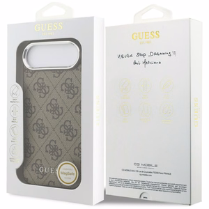 Guess 4G Classic Logo Magnētiskais viedtālruņa apvalks iPhone Air - brūna
