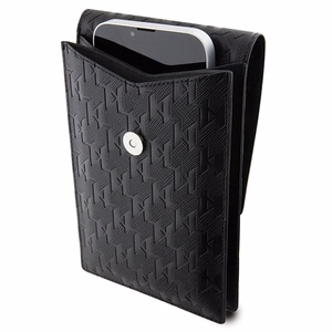Karl Lagerfeld apvalks KLWBSAKHPCK rokassoma - melna Saffiano monogramma Choupette