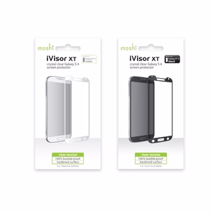 Moshi iVisor XT atkārtoti lietojama pilna ekrāna aizsargplēve Samsung Galaxy S4, ar baltu rāmi