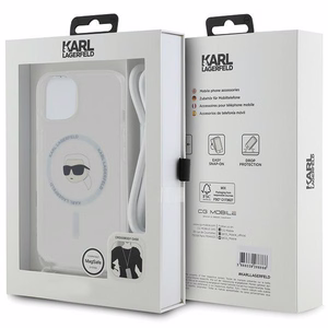 Karl Lagerfeld Crossbody IML Karl Head Magnētiskais viedtālruņa apvalks iPhone 15 / 14 / 13 – caurspīdīgs