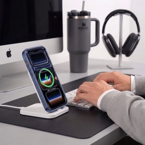 Tech-Protect MagPrime MagSafe CC maciņš, paredzēts iPhone 18 Pro Max / 17 Pro Max, matēti tumši zils