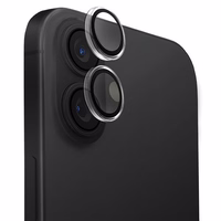 Uniq Optix caurspīdīgs kameras lēcas aizsargs iPhone 16 / 16 Plus ar aplikatoru - caurspīdīgs melns