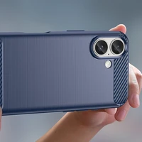 Carbon viedtālruņa apvalks iPhone 16 Plus - zils