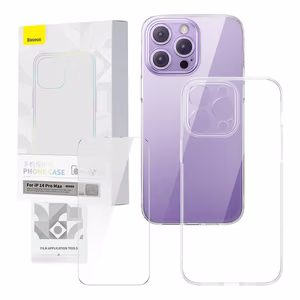 Caurspīdīga apvalka un aizsargstikla komplekts Baseus Corning iPhone 14 Pro Max