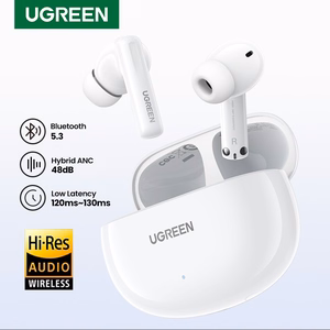Wireless headphones Ugreen WS200 HiTune T6 Active Noise-Cancelling Earbuds white