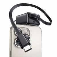 USAMS Tīkla lādētājs 1xUSB-C ar satītu kabeli USB-C Retractable PD+QC 20W Gan Fast Charging balts YC Series CC233TC02 (US-CC233)