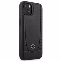 Mercedes MEHCP14MARMBK iPhone 14 Plus 6.7 "melns / melns cietais apvalks ādas Urban