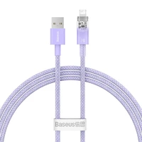 Ātrās uzlādes kabelis Baseus USB-A uz Lightning Explorer Series 1m 2.4A (violets)
