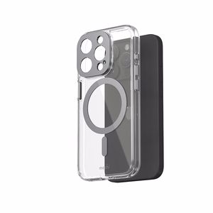 Moshi iGlaze MagSafe vāciņš ierīcei iPhone 15 Pro, caurspīdīgs ar “Meteorite Gray” krāsas detaļām