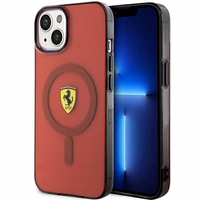 Ferrari FEHMP14SURKR iPhone 14 6.1" sarkans cietais viedtālruņa apvalks daļēji caurspīdīgs magnētiskais (MagSafe)