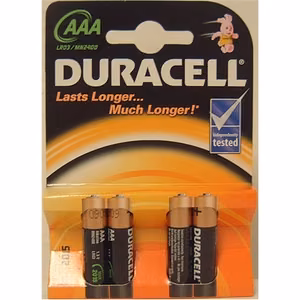 Duracell Basic MN2400 – sārma AAA/LR03 baterijas, 4 gab.