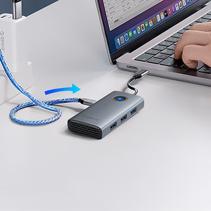 Orico PW11-5P USB-C sadalītājs dokstacija 1x USB-A 3.0 + 2x USB-A 2.0 + 1x USB-C PD + 1x HDMI - pelēks