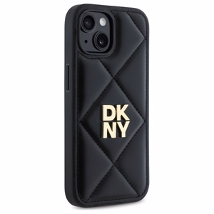 DKNY Quilted Stack Logo viedtālruņa apvalks iPhone 14 - melns