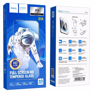 HOCO rūdītais HD 5D aizsargstikls Guardian shield (komplekts 10in1) – paredzēts iPhone 15 / 16, melns (G14)