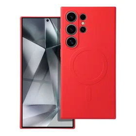 Viedtālruņa apvalks Silikona magnētiskais vāciņš der MagSafe SAMSUNG S24 Ultra - sarkans