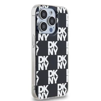 DKNY IML rūtainais mono raksts viedtālruņa apvalks iPhone 15 Pro - melns