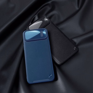 Nillkin CamShield Leather S viedtālruņa apvalks iPhone 14 apvalks ar kameras vāciņu melns