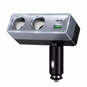 Car charger Hoco 1xUSB A + 1xUSB C+2x cigarette lighter ports PD QC3.0 max 240W/24V Z65B black