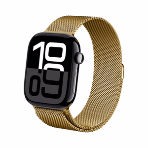 Crong Milano Steel nerūsējošā tērauda siksniņa Apple Watch 44 / 45 / 46 / 49 mm, zelta krāsā