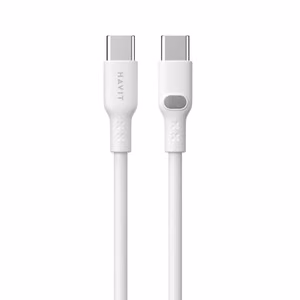Havit CB6280 - USB Type C uz USB Type C kabelis, 1 m (balts)
