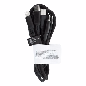 Kabelis 3in1 Type C uz Lightning / Type C / Micro USB 2,4A C171 1,2 m melns