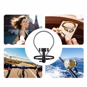 Neck universal phone holder Hoco K30 melns pelēks