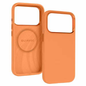 Liavec Silky maciņš ar metāla kameras rāmi priekš Iphone 17 Pro Max oranžs
