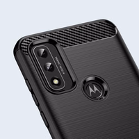 Carbon viedtālruņa apvalks elastīgs pārsegs Motorola Moto G Play 2022 melns