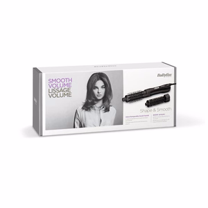 BaByliss Shape & Smooth AS82E – apsildāma matu taisnošanas suka, 800 W, melns