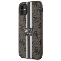 Guess GUHMN61P4RPSW iPhone 11 / Xr brūns/brūns cietais apvalks 4G Printed Stripes MagSafe