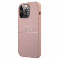 Guess GUHCP13XPSASBPI iPhone 13 Pro Max 6.7 rozā ciets apvalks Saffiano Stripe