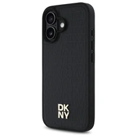 DKNY atkārtota raksta logotipa magnētiskais viedtālruņa apvalks iPhone 16 - melns