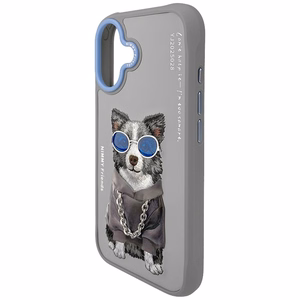 Nimmy Glasses Cool nag viedtālruņa apvalks iPhone 17 - pelēks