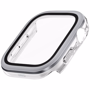 Чехол с закалённым стеклом Uniq Voute для Apple Watch 10 46 мм - серебряный
