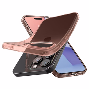 Spigen Crystal Flex viedtālruņa apvalks iPhone 15 Pro Max - rozā/caurspīdīgs