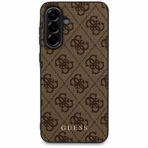 Guess 4G Metal Gold Logo viedtālruņa apvalks Samsung Galaxy A36 - brūns