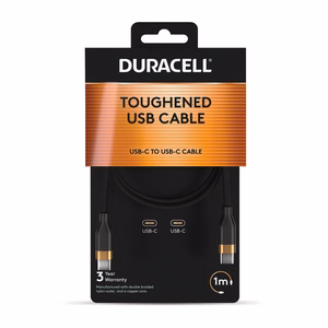 Duracell USB-C savienojuma kabelis (DRU5010A) – 1 m, USB-C ↔ USB-C